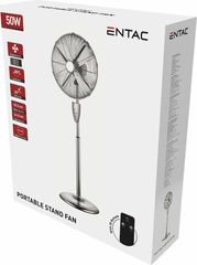 Entac Portable Metal Stand Fan 50W With Remote Controller - (EPMSF-50W-RC)