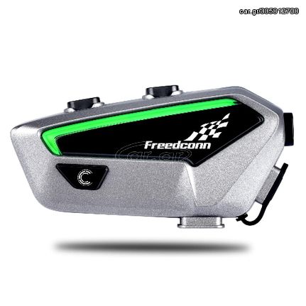 FreedConn FX Ενδοεπικοινωνία (Μπατ. 1100mAh/Αδιάβροχο IP67) Μονή για Κράνος Μηχανής Bluetooth 5.0 2000m για έως 8 χρήστες Silver