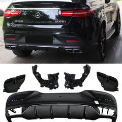 Diffuser Πίσω Προφυλακτήρα Για Mercedes-Benz GLE Coupe C292 2015-2019 GLE63 Amg Look Για Amg Sport Line Προφυλακτήρες Σετ Με Μαύρες Μπούκες