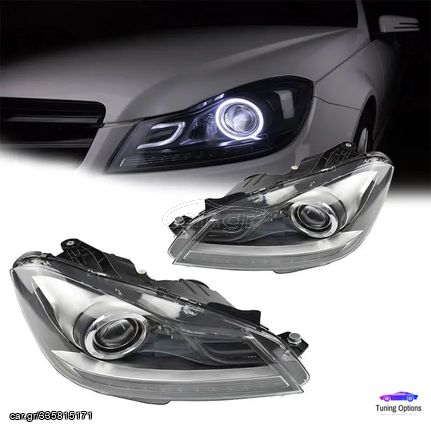 MERCEDES C CLASS W204 2011-2014 FULL LED ΕΜΠΡΟΣ ΦΑΝΑΡΙΑ 