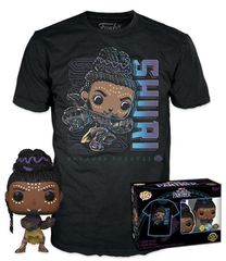 Funko Pop! Tees (Adult): Marvel Black Panther - Shuri (Glows in the Dark) Bobble-Head Vinyl Figure T-Shirt (L)