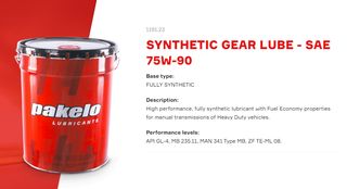 PAKELO ΒΑΛΒΟΝΙΝΗ 75W-90 SYNTHETIC GEAR LUBE ΛΥΣΗ ΣΤΑ ΠΡΟΒΛΗΜΑΤΑ ΣΑΣΜΑΝ MS ATEGO