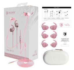 SADES gaming earphones Wings 20, 12mm, 3.5mm, 1.2m, ροζ