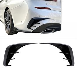 ΣΕΤ ΣΠΟΙΛΕΡ Rear Bumper Flaps Side Fins Flics BMW 3 Series G20 G21 G28 M-Sport (2018-up) Piano Black