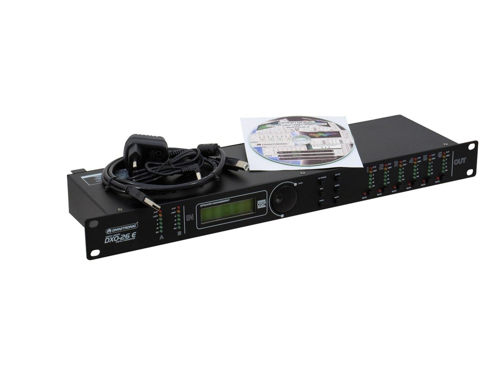 OMNITRONIC DXO-26E Digital Controller stereo active crossover with 2 inputs 6 outputs (incl. software) - OMNITRONIC