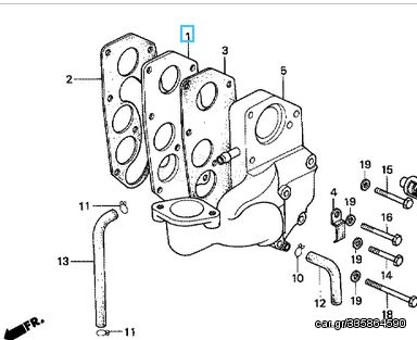 ΠΛΑΚΑ ΠΟΛΛΑΠΛΗΣ ΕΙΣΑΓΩΓΗΣ Honda Marine BF75 (12515935000)