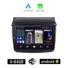 MITSUBISHI L200 (2006-2015) Android οθόνη αυτοκίνητου 4+64GB με GPS WI-FI (ηχοσύστημα αφής 9" ιντσών Apple CarPlay Android Auto 4GB Car Play Youtube Playstore MP3 USB Radio Bluetooth Mirrorlink ε