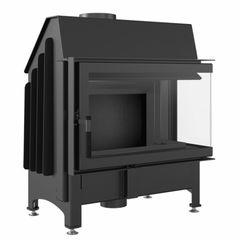 Kratki Zibi P Bs Deco Black Ενεργειακό Τζάκι Ξύλου Αερόθερμο 11kW Δεξιά Γωνία με Ανοιγόμενη Πόρτα