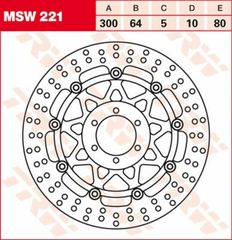 Κωδ.256131 TRW δισκόπλακα στρογγυλή πλευστή 300mm MSW221 για YAMAHA TRX 850 96-99 / YAMAHA TDM 850 91-01 τηλ.215-215-8211