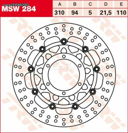 Κωδ.256523 TRW δισκόπλακα στρογγυλή πλευστή 310mm MSW284 για HONDA ST 1300 ABS 02-14 / HONDA ST 1300 02-04 τηλ.215-215-8211