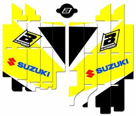 Κωδ.261904 BLACKBIRD RACING σετ αυτοκόλλητα A305E για SUZUKI RM-Z 250 E 19 / SUZUKI RM-Z 250 19 μαύρο-λευκό-κίτρινο τηλ.215-215-8211