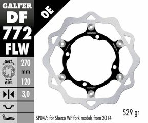 Κωδ.263304 GALFER δισκόπλακα μαργαρίτα πλευστή Floating wave® 270mm DF772FLW για SHERCO SE-R 250 14-21 / SHERCO SE-R 300 14-21 τηλ.215-215-8211