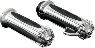 Κωδ.265905 KURYAKYN γκριπ για τιμόνι 25,4mm Zombie cable throttle boss KUR6295 ασημί χρώμιο τηλ.215-215-8211