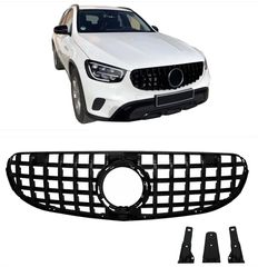 ΜΑΣΚΑ ΕΜΠΡΟΣ Mercedes GLC X253 C253 Facelift (2020-up) Standard & Offroad GTR Panamericana Design All Black