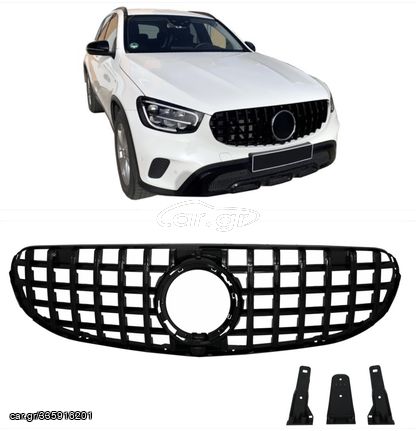 ΜΑΣΚΑ ΕΜΠΡΟΣ Mercedes GLC X253 C253 Facelift (2020-up) Standard & Offroad GTR Panamericana Design All Black