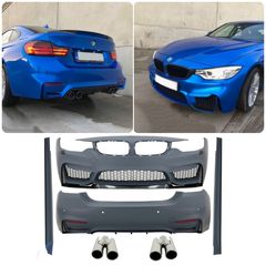 Full Body Kit  BMW 4 Series F32 Coupe F33 Cabrio (2013-2019) M4 Design with Exhaust Muffler Tips ACS Design