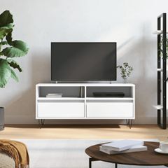Έπιπλο Τηλεόρασης Λευκό 100x34,5x44,5 εκ. Επεξεργασμένο Ξύλο 831236