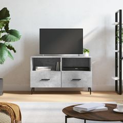 Έπιπλο Τηλεόρασης Γκρι Σκυροδέματος 80x36x50 εκ. Επεξεργ. Ξύλο 828992