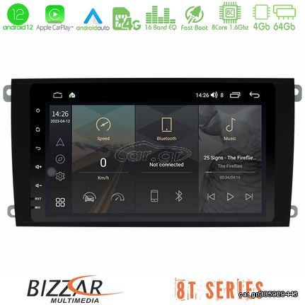 Bizzar OEM Porsche Cayenne 2003-2010 8core Android12 4+64GB Navigation Multimedia Deckless 8″ με Carplay/AndroidAuto