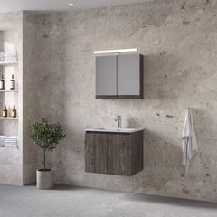 Furnibath Madrid 60 Grey - Έπιπλο Μπάνιου Με Νιπτήρα & Κρυφοντούλαπο