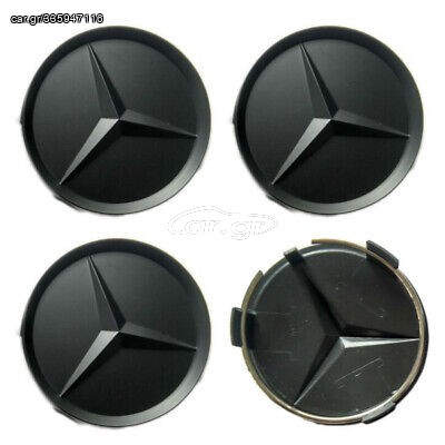 Mercedes ταπες ζαντων μαυρο ματ 75mm