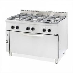 Κουζίνα αερίου 6 εστιών με μεγάλο φούρνο ”LARGE” Vimitex
