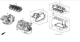 ΦΛΑΝΤΖΕΣ ΣΕΤ ΜΠΛΟΚ / ΚΑΡΤΕΡ HONDA CRX / CIVIC 3DR '88 (061B1PM7000 - 061B1PM7S01) Full Gasket Kit, engine-thumb-2