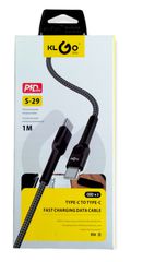 KLGO S-29 USB 2 Cable USB-C male - USB-C male Μαύρο 1m
