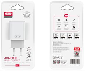 XO Φορτιστής 2 Θυρες 18WATT, γρηγορης φορτισης, χωρίς Καλώδιο, USB-A Λευκός (XO-L85C)