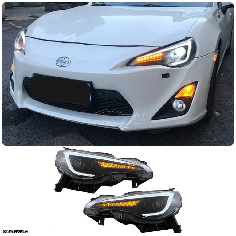 Φανάρια Εμπρός FULL LED Toyota 86 (2012-2019) Subaru BRZ (2012-2018) Scion FR-S (2013-2016) with Sequential Dynamic Turning Lights