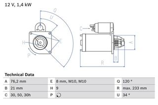 Μίζα BMW 3 (E36), 3 (E46), 3 (E90), 5 (E34), 5 (E39), 7 (E38), Z3 (E36) 1.6-3.0 03.90-12.07