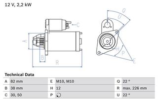 Μίζα CHRYSLER PT CRUISER; JEEP GRAND CHEROKEE II 2.2D/2.7D 10.01-12.10