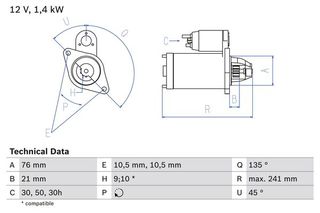 Μίζα  BMW 3 (E30), 3 (E36), 5 (E28), 5 (E34), Z1 2.0-2.7 09.81-12.95