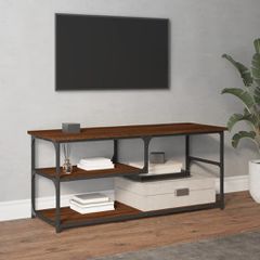 Έπιπλο Τηλεόρασης Καφέ Δρυς 103x38x46,5 εκ Επεξ. Ξύλο & Ατσάλι 831827