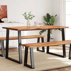 Τραπεζαρία με Φυσικό Περίγραμμα 140x80x75 εκ Μασίφ Ξύλο Ακακίας 353289