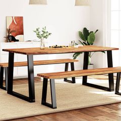 Τραπεζαρία με Φυσικό Περίγραμμα 180x90x75 εκ Μασίφ Ξύλο Ακακίας 353291