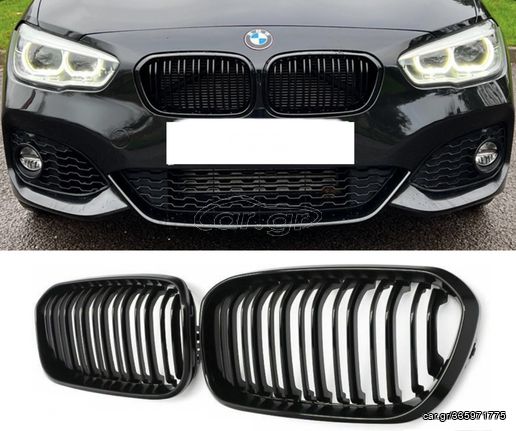 ΚΑΡΔΙΕΣ ΕΜΠΡΟΣ BMW 1 Series F20 F21 M Style LCI GLOSS BLACK Design 