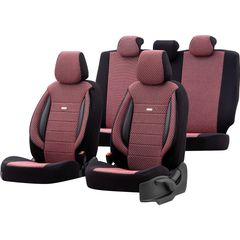 Καλύμματα καθισμάτων αυτοκινήτου υφασμάτινα κόκκινα υψηλής ποιότητας