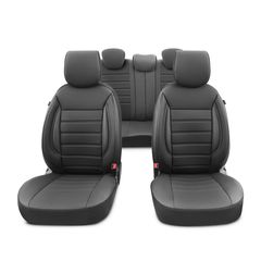Καλύμματα καθισμάτων αυτοκινήτου τεχνόδερμα μαύρα υψηλής ποιότητας
