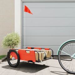 Τρέιλερ Ποδηλάτου για Φορτία Πορτοκαλί Ύφασμα Oxford/Σίδηρος