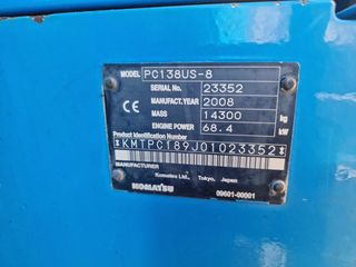 Εκσκαφέας Με Ερπύστριες Komatsu 2008 pc 138 -8-thumb-5