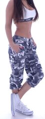 Grey Baggy Cargo Camo Bermuda