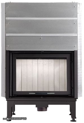 Lazaru e-FLAT 80/51 Ενεργειακό Τζάκι Ξύλου Αερόθερμο 12.2kW Ίσιο με Συρόμενη Πόρτα με Βεντιλατέρ