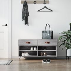 Παπουτσοθήκη Γκρι Sonoma 102x35x55 εκ. από Επεξεργασμένο Ξύλο 829714