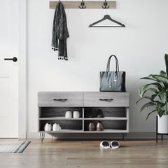 Παπουτσοθήκη Γκρι Sonoma 102x35x55 εκ. από Επεξεργασμένο Ξύλο 829738