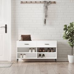 Παπουτσοθήκη Λευκή 102 x 35 x 55 εκ. από Επεξεργασμένο Ξύλο 829756
