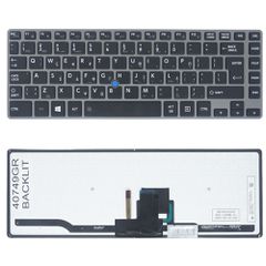 Πληκτρολόγιο Laptop Keyboard για Toshiba Tecra Z40 Z40-A Z40-A1401 Z40-A1402 Z40-AK01M Z40-AK03M Z40-AK05M GR Backlit Pointer Black Grey Frame ( Κωδ.40749GRBACKLIT )
