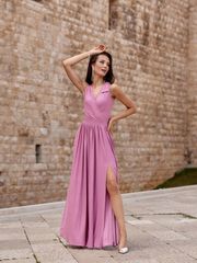 Μακρύ Φόρεμα 183766 Roco Fashion Ροζ SUK0407 Pink