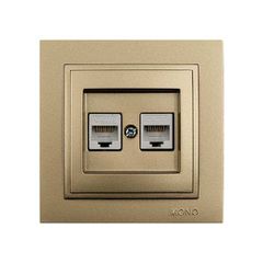 ΣΕΤ ΠΡΙΖΑ DATA ΔΙΠΛΗ RJ45 CAT6 TITANIO DESPINA METALLIC
