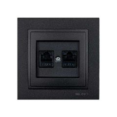 ΣΕΤ ΠΡΙΖΑ DATA ΔΙΠΛΗ RJ45 CAT6 ΓΡΑΦΙΤΗΣ DESPINA METALLIC